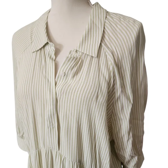 A Loves A Collared Green And White Maxi Dress Nwt Size XL - Picture 2 of 6